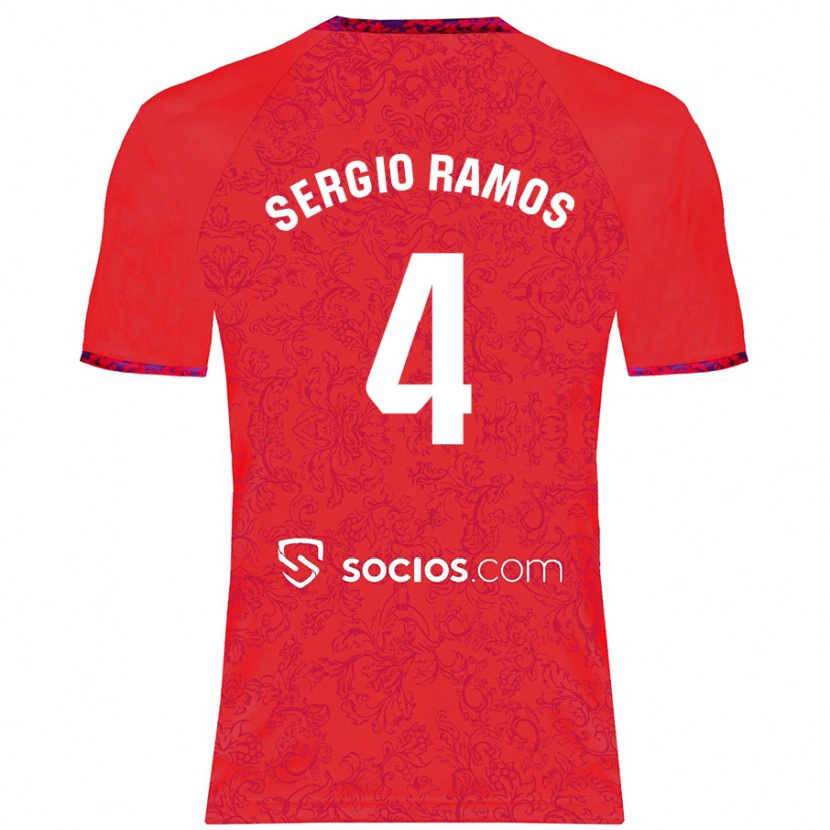 Danxen Enfant Maillot Sergio Ramos #4 Rouge Tenues Extérieur 2024/25 T-Shirt