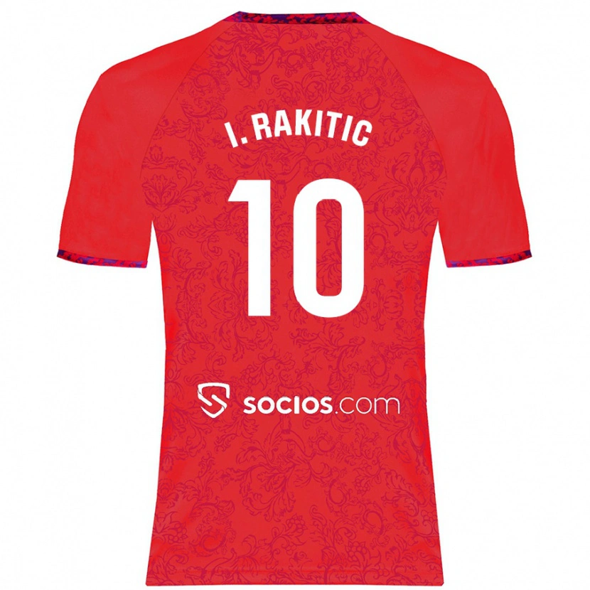 Danxen Enfant Maillot Ivan Rakitic #10 Rouge Tenues Extérieur 2024/25 T-Shirt