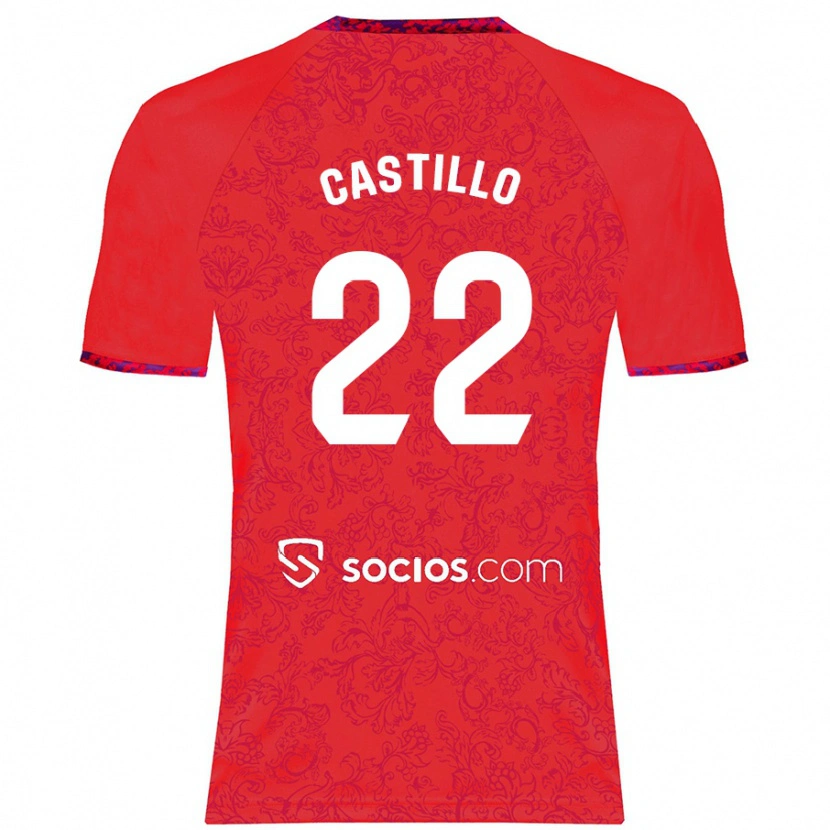 Danxen Enfant Maillot José Castillo #22 Rouge Tenues Extérieur 2024/25 T-Shirt