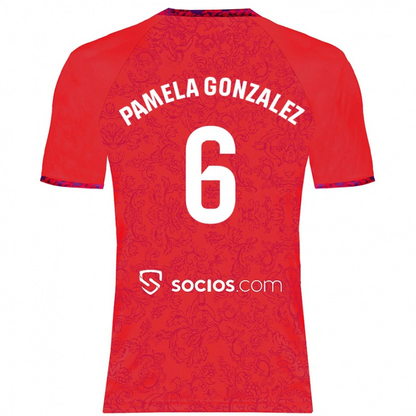 Danxen Enfant Maillot Cinthia Pamela González Medina #6 Rouge Tenues Extérieur 2024/25 T-Shirt