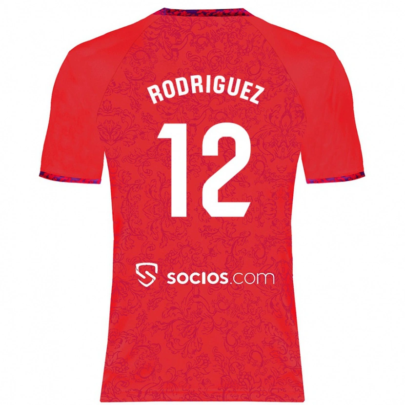 Danxen Enfant Maillot Lucía María Rodríguez Herrero #12 Rouge Tenues Extérieur 2024/25 T-Shirt