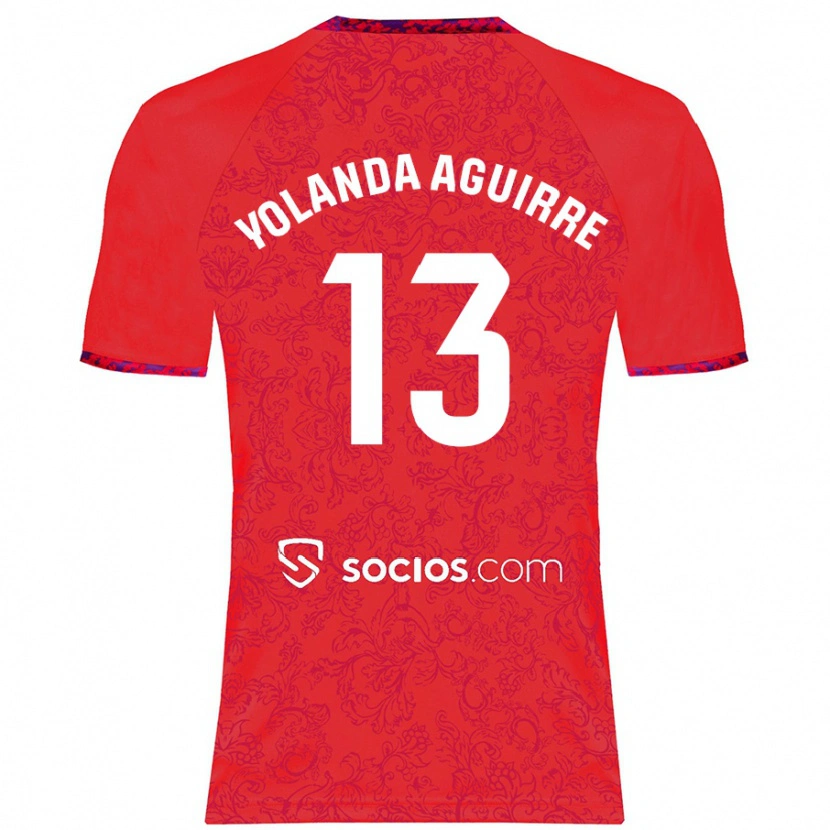 Danxen Enfant Maillot Yolanda Aguirre Gutiérrez #13 Rouge Tenues Extérieur 2024/25 T-Shirt