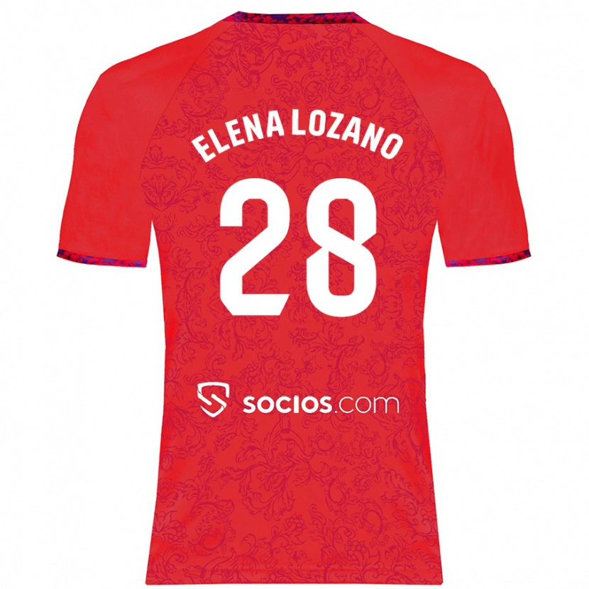 Danxen Enfant Maillot Elena Lozano Gallego #28 Rouge Tenues Extérieur 2024/25 T-Shirt