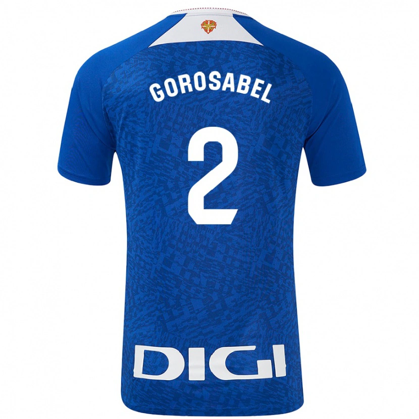 Danxen Enfant Maillot Andoni Gorosabel #2 Bleu Roi Tenues Extérieur 2024/25 T-Shirt