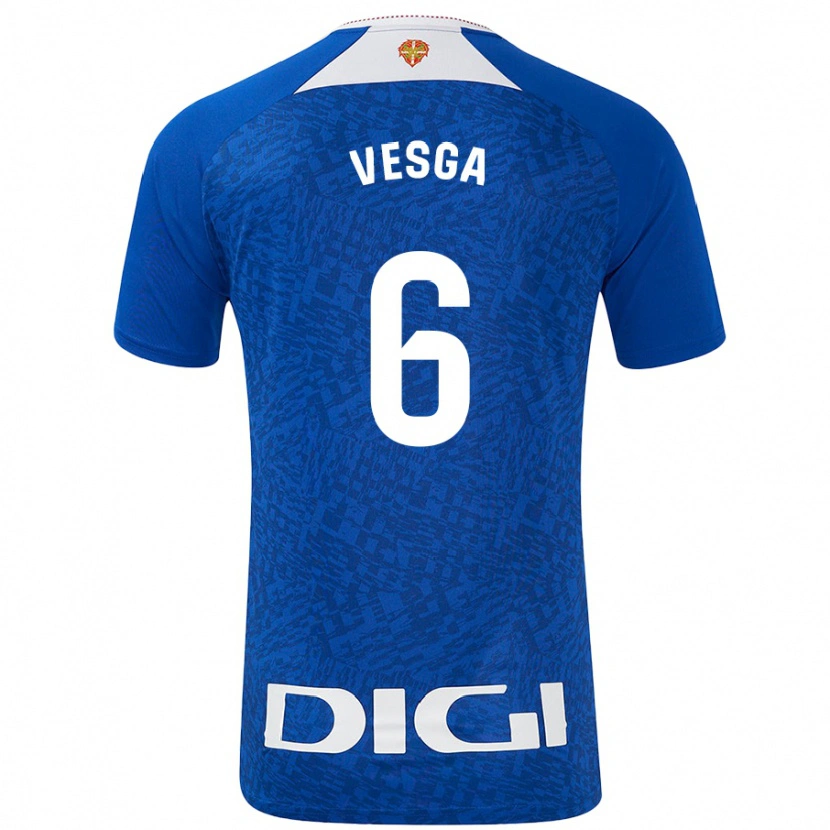 Danxen Enfant Maillot Mikel Vesga #6 Bleu Roi Tenues Extérieur 2024/25 T-Shirt