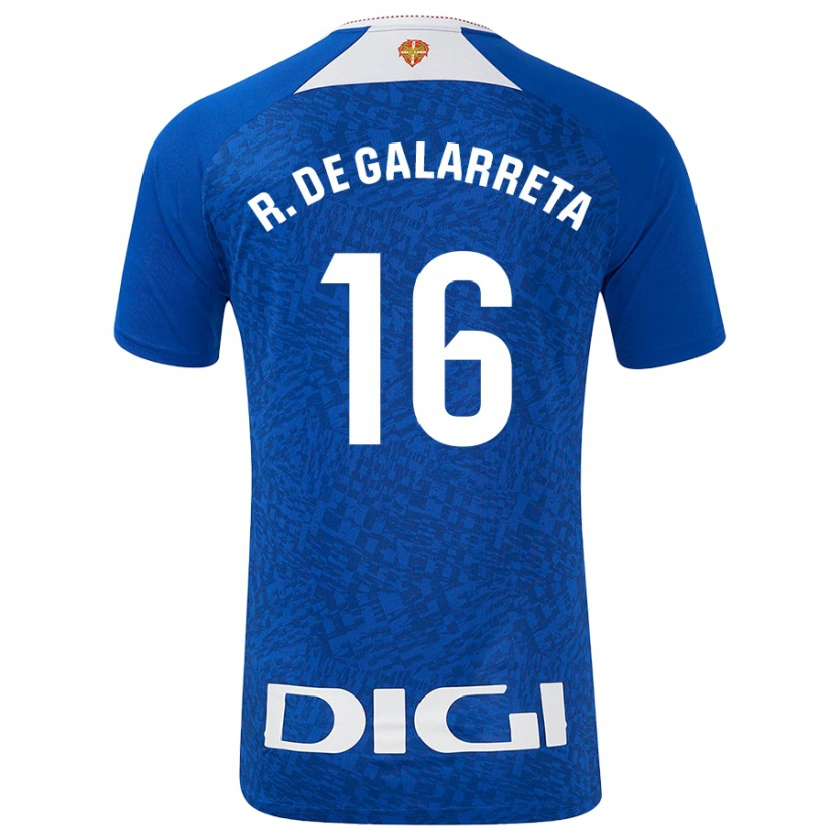 Danxen Enfant Maillot Iñigo Ruiz De Galarreta #16 Bleu Roi Tenues Extérieur 2024/25 T-Shirt