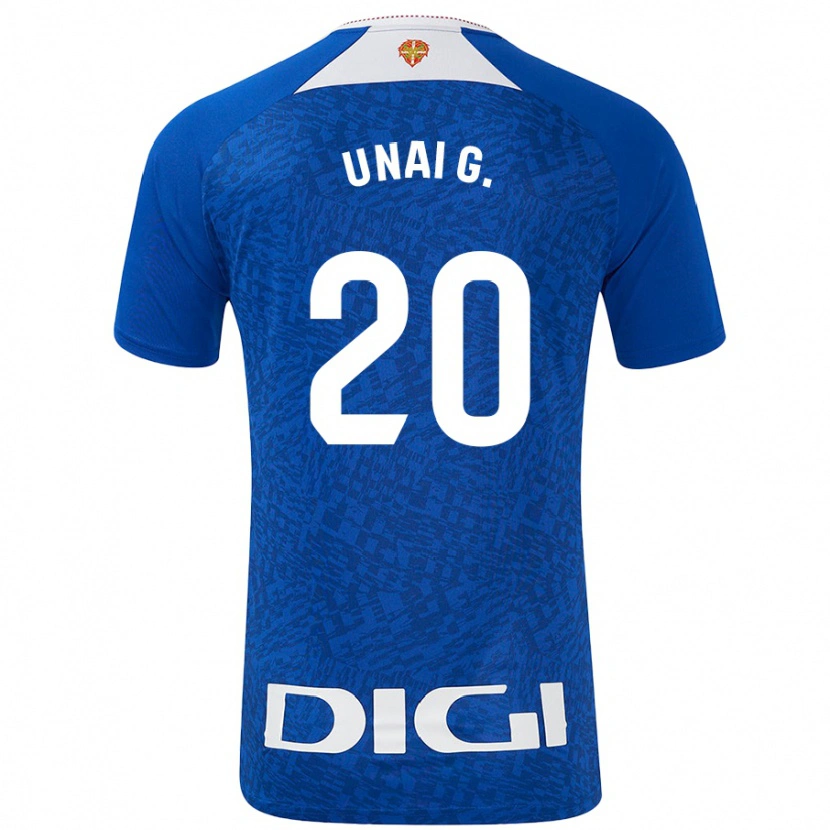 Danxen Enfant Maillot Unai Gómez #20 Bleu Roi Tenues Extérieur 2024/25 T-Shirt