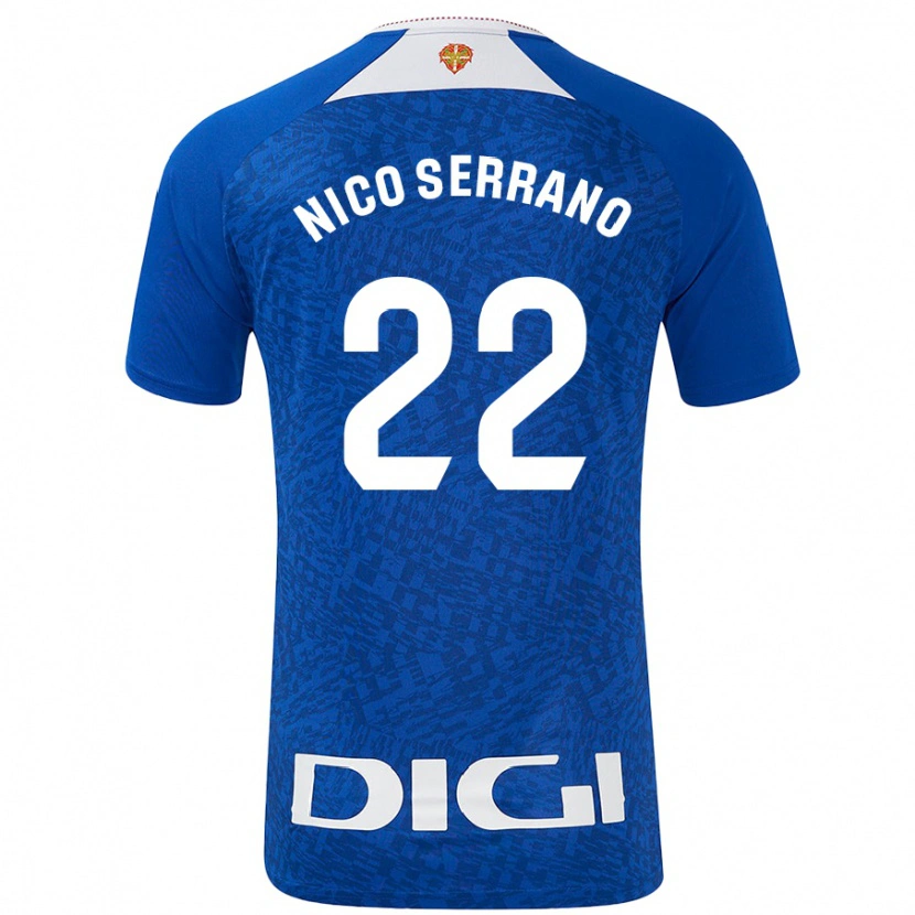 Danxen Enfant Maillot Nico Serrano #22 Bleu Roi Tenues Extérieur 2024/25 T-Shirt