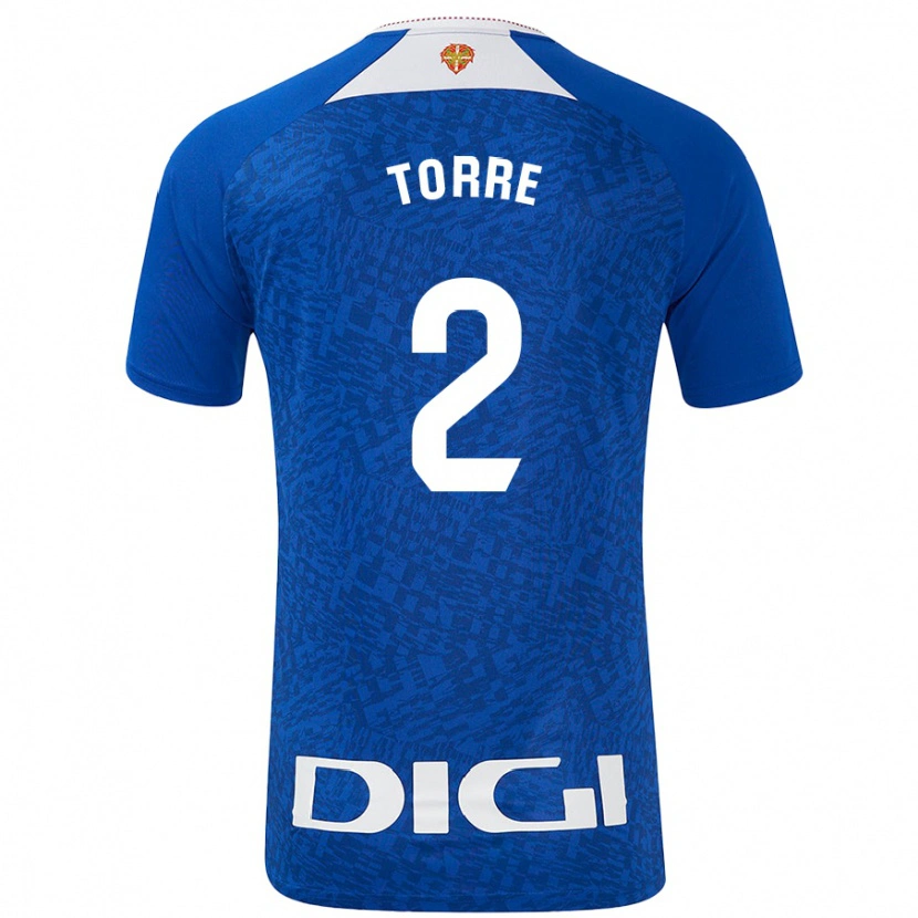 Danxen Enfant Maillot Maddi Torre #2 Bleu Roi Tenues Extérieur 2024/25 T-Shirt