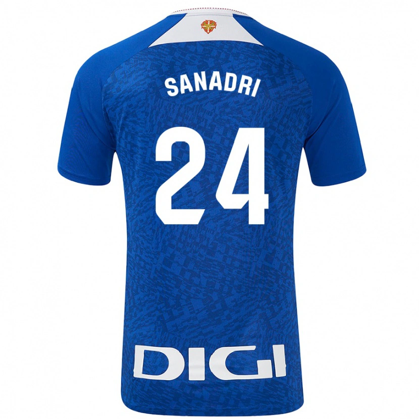 Danxen Enfant Maillot Sanadri #24 Bleu Roi Tenues Extérieur 2024/25 T-Shirt