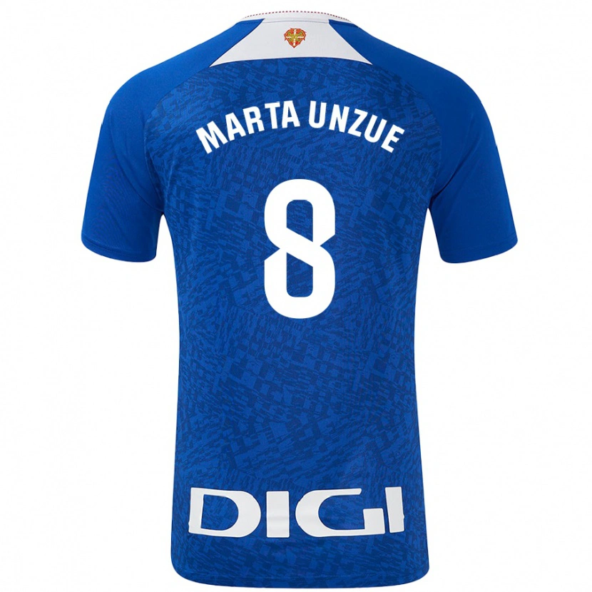 Danxen Enfant Maillot Marta Unzué Urdániz #8 Bleu Roi Tenues Extérieur 2024/25 T-Shirt