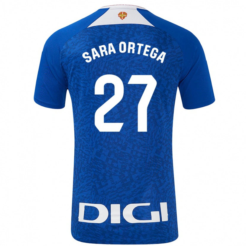 Danxen Enfant Maillot Sara Ortega Ruiz #27 Bleu Roi Tenues Extérieur 2024/25 T-Shirt