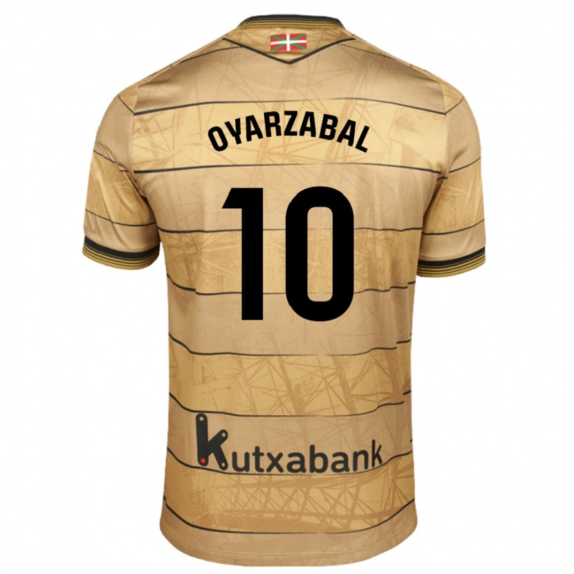 Danxen Enfant Maillot Mikel Oyarzabal #10 Marron Tenues Extérieur 2024/25 T-Shirt