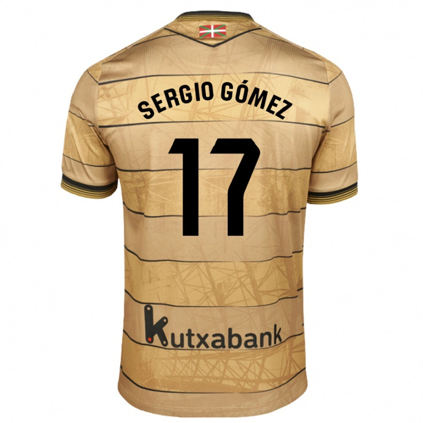 Danxen Enfant Maillot Sergio Gómez #17 Marron Tenues Extérieur 2024/25 T-Shirt