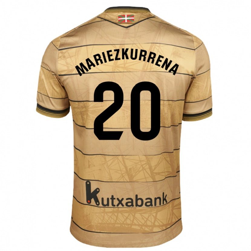 Danxen Enfant Maillot Arkaitz Mariezkurrena #20 Marron Tenues Extérieur 2024/25 T-Shirt