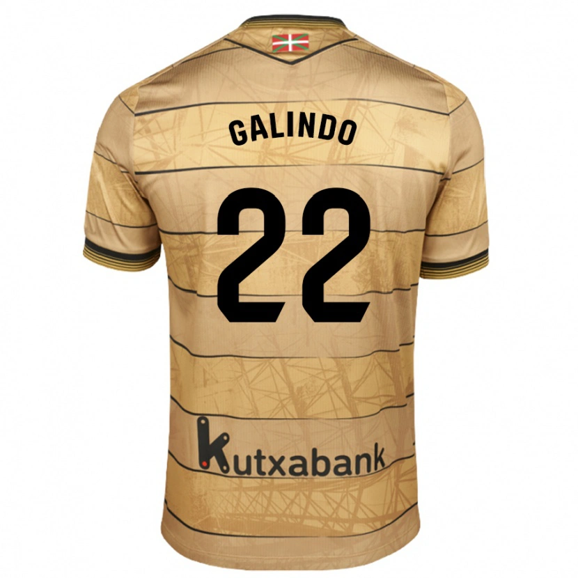 Danxen Enfant Maillot Iker Galindo #22 Marron Tenues Extérieur 2024/25 T-Shirt