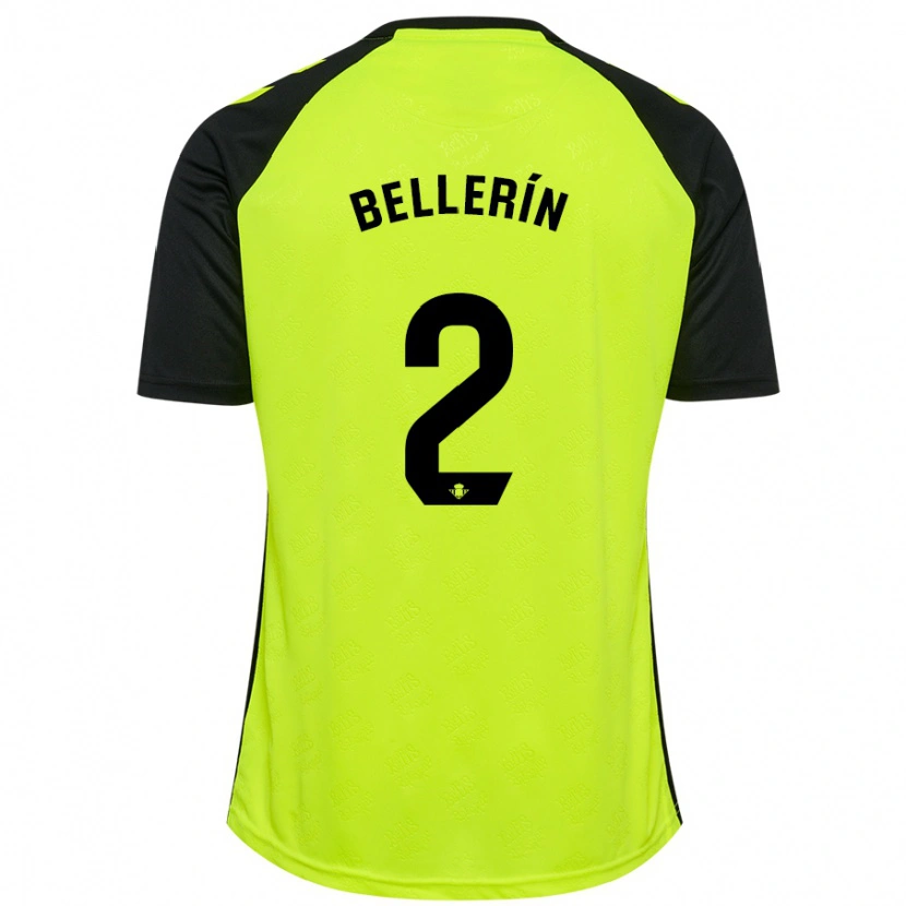 Danxen Enfant Maillot Héctor Bellerín #2 Jaune Fluo Noir Tenues Extérieur 2024/25 T-Shirt