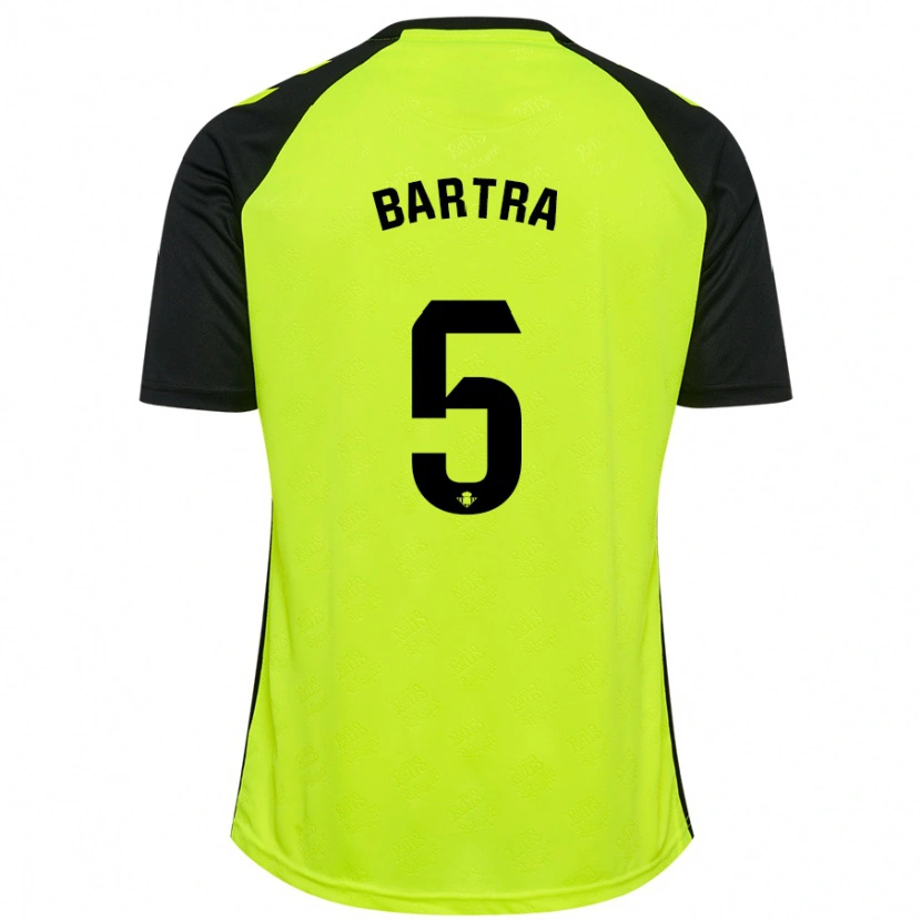 Danxen Enfant Maillot Marc Bartra #5 Jaune Fluo Noir Tenues Extérieur 2024/25 T-Shirt