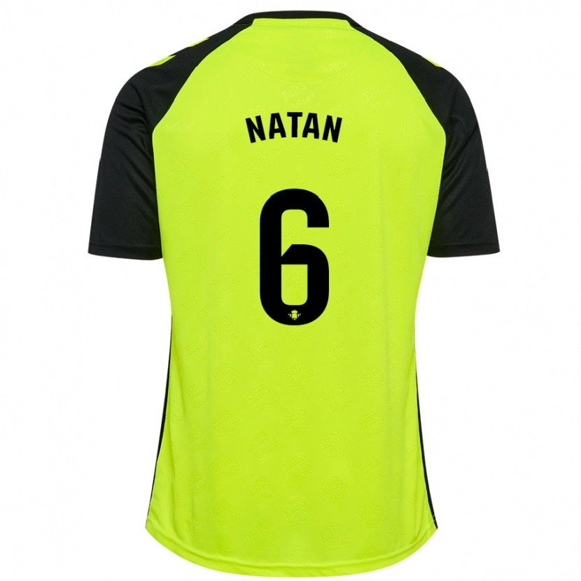 Danxen Enfant Maillot Natan #6 Jaune Fluo Noir Tenues Extérieur 2024/25 T-Shirt