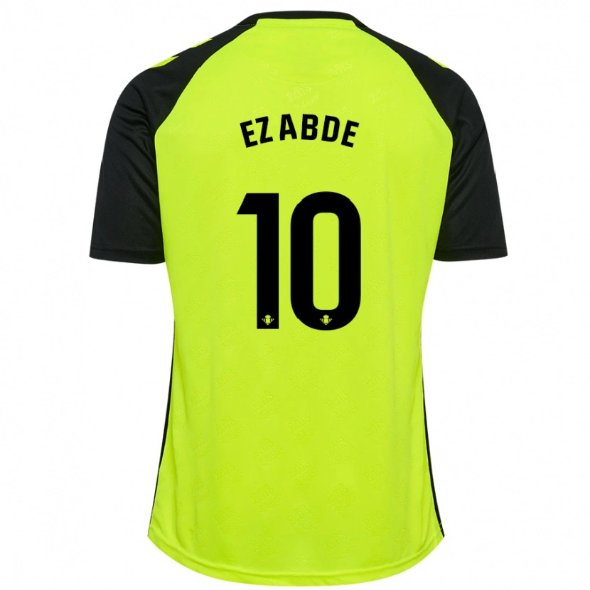 Danxen Enfant Maillot Abde Ezzalzouli #10 Jaune Fluo Noir Tenues Extérieur 2024/25 T-Shirt