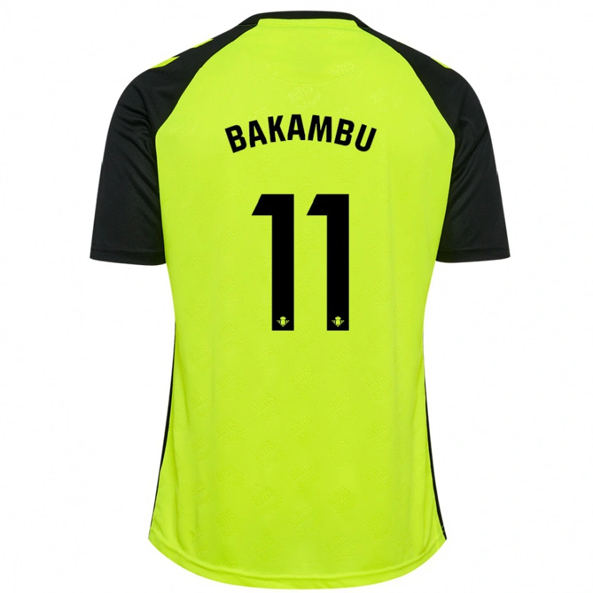 Danxen Enfant Maillot Cédric Bakambu #11 Jaune Fluo Noir Tenues Extérieur 2024/25 T-Shirt