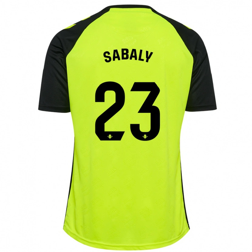 Danxen Enfant Maillot Youssouf Sabaly #23 Jaune Fluo Noir Tenues Extérieur 2024/25 T-Shirt