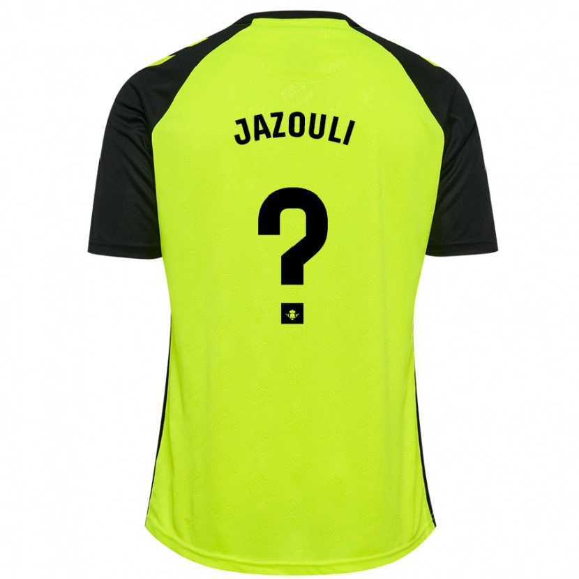 Danxen Enfant Maillot Mohamed Jazouli #0 Jaune Fluo Noir Tenues Extérieur 2024/25 T-Shirt