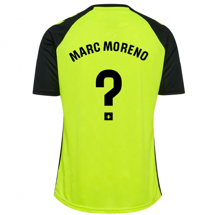 Danxen Enfant Maillot Marc Moreno #0 Jaune Fluo Noir Tenues Extérieur 2024/25 T-Shirt