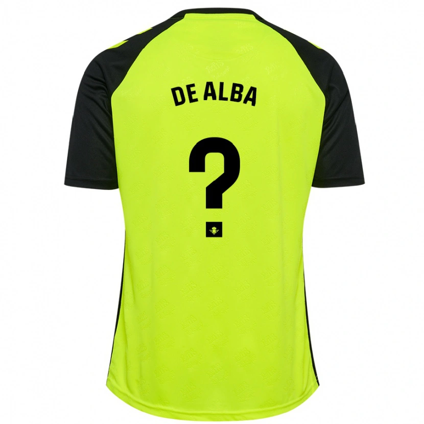 Danxen Enfant Maillot Luismi De Alba #0 Jaune Fluo Noir Tenues Extérieur 2024/25 T-Shirt