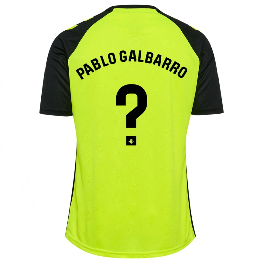 Danxen Enfant Maillot Juan Pablo Galbarro #0 Jaune Fluo Noir Tenues Extérieur 2024/25 T-Shirt