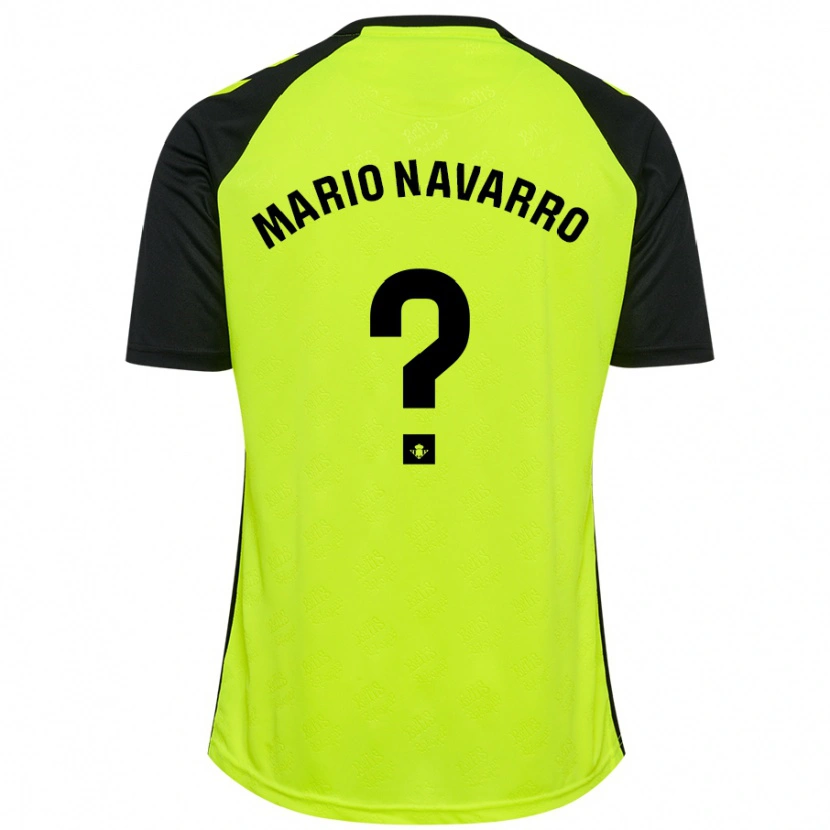 Danxen Enfant Maillot Mario Navarro #0 Jaune Fluo Noir Tenues Extérieur 2024/25 T-Shirt