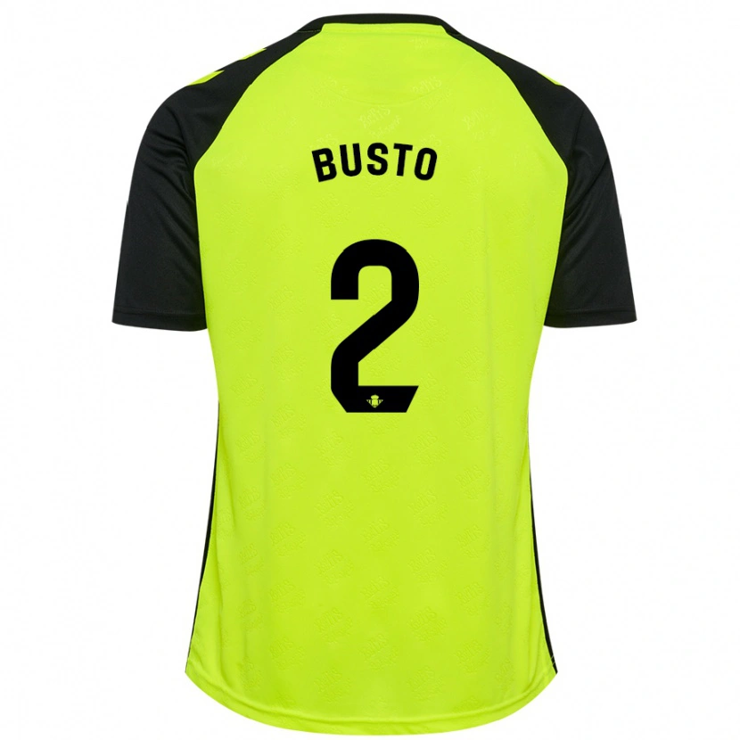 Danxen Enfant Maillot Pablo Busto #2 Jaune Fluo Noir Tenues Extérieur 2024/25 T-Shirt