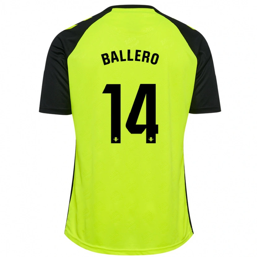 Danxen Enfant Maillot Sander Ballero #14 Jaune Fluo Noir Tenues Extérieur 2024/25 T-Shirt