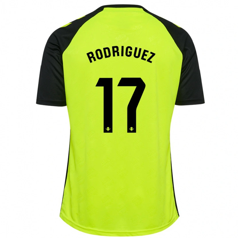 Danxen Enfant Maillot Jesús Rodriguez #17 Jaune Fluo Noir Tenues Extérieur 2024/25 T-Shirt