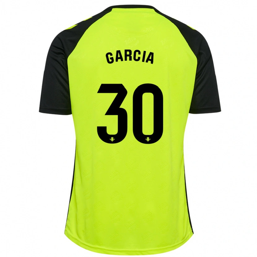 Danxen Enfant Maillot Germán García #30 Jaune Fluo Noir Tenues Extérieur 2024/25 T-Shirt