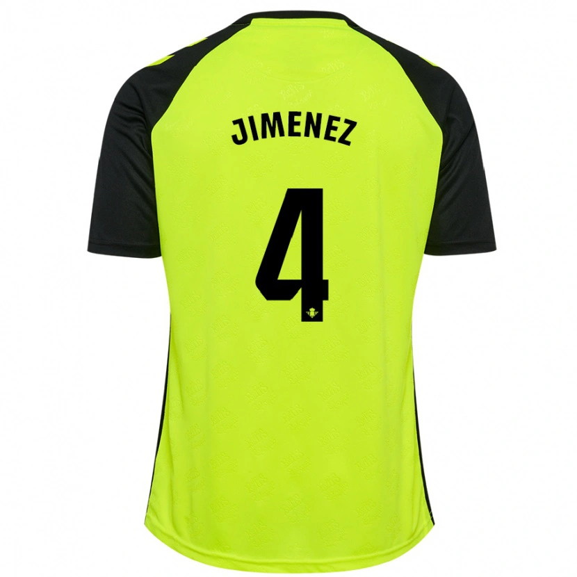 Danxen Enfant Maillot María Jiménez #4 Jaune Fluo Noir Tenues Extérieur 2024/25 T-Shirt