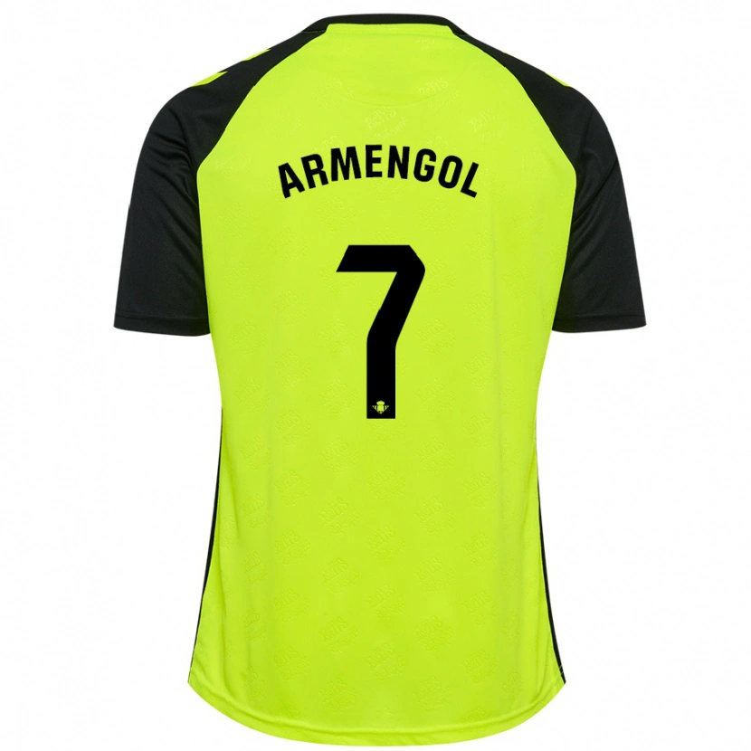 Danxen Enfant Maillot Carla Armengol #7 Jaune Fluo Noir Tenues Extérieur 2024/25 T-Shirt