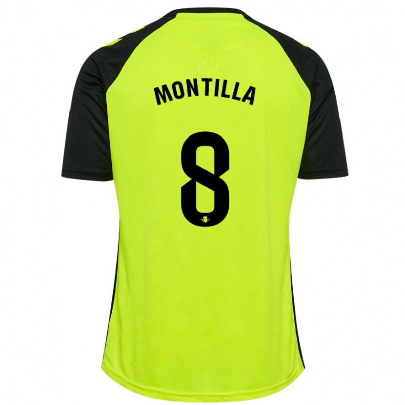 Danxen Enfant Maillot Natalia Montilla #8 Jaune Fluo Noir Tenues Extérieur 2024/25 T-Shirt