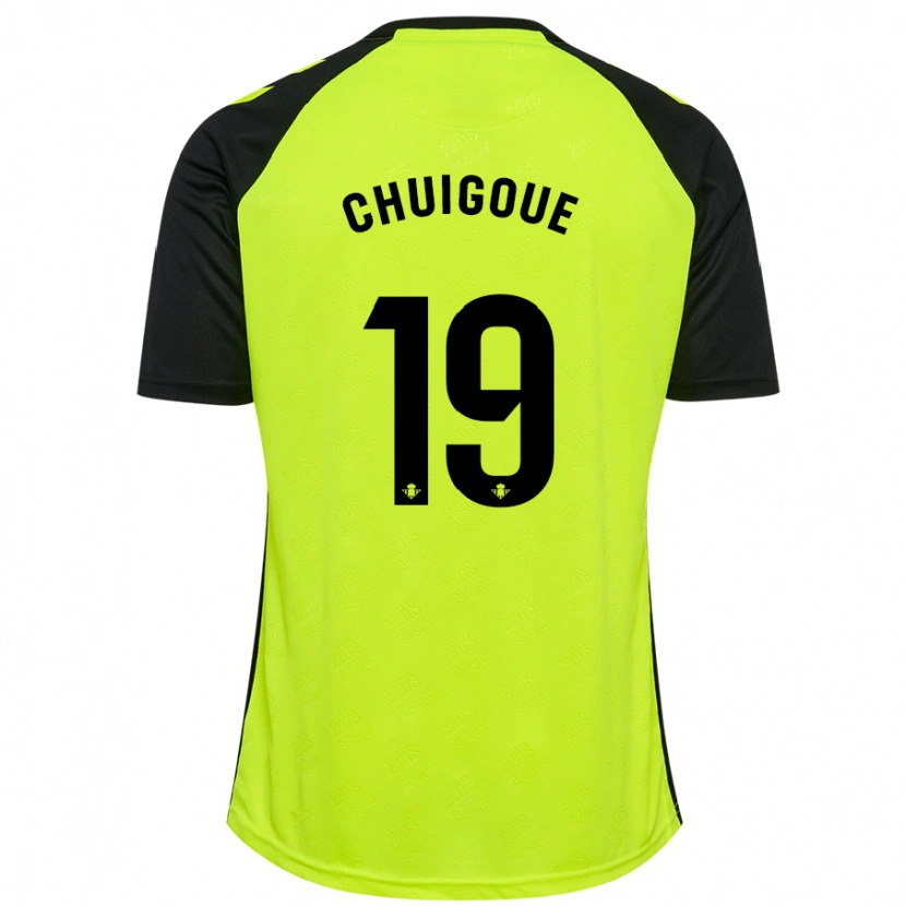 Danxen Enfant Maillot Dorine Chuigoué #19 Jaune Fluo Noir Tenues Extérieur 2024/25 T-Shirt