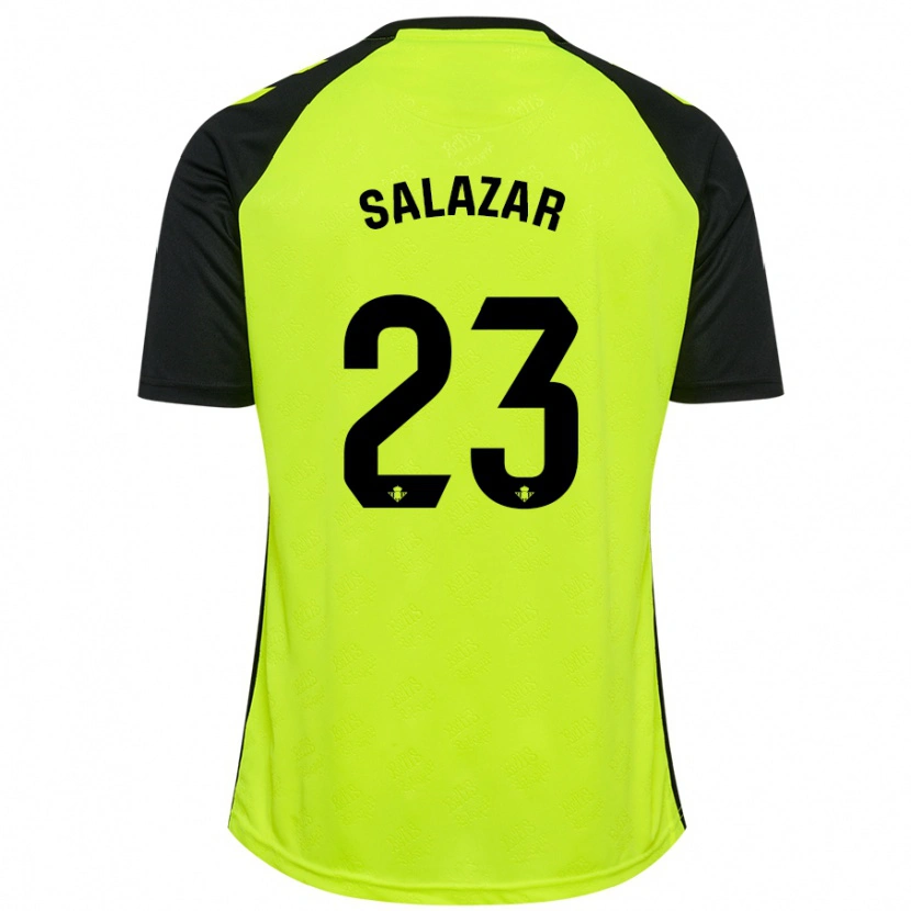 Danxen Enfant Maillot Noelia Salazar #23 Jaune Fluo Noir Tenues Extérieur 2024/25 T-Shirt