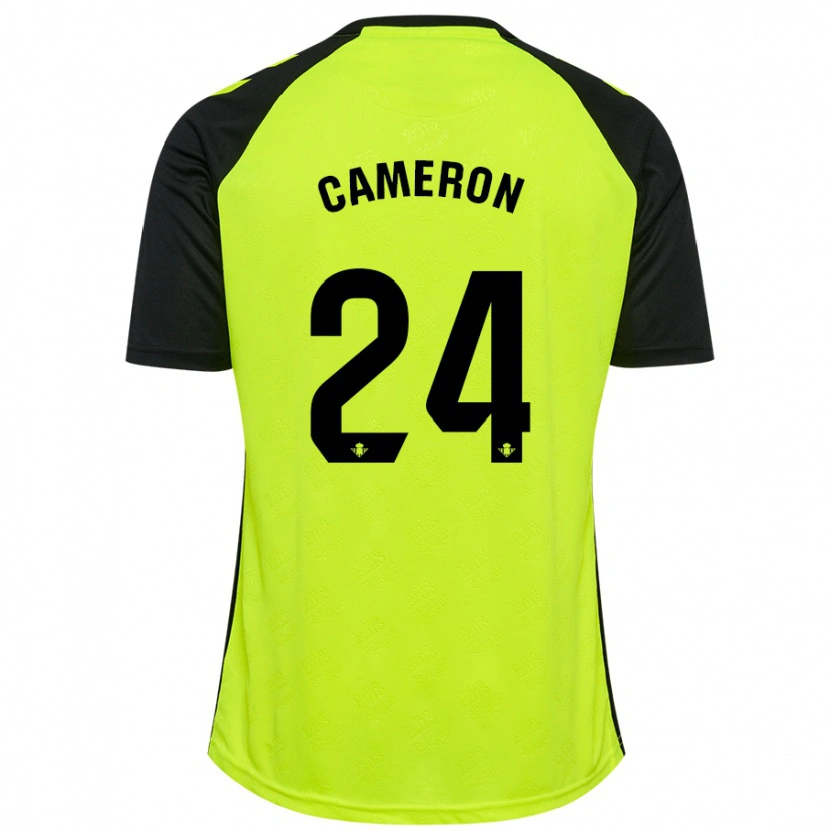 Danxen Enfant Maillot Tiffany Cameron #24 Jaune Fluo Noir Tenues Extérieur 2024/25 T-Shirt