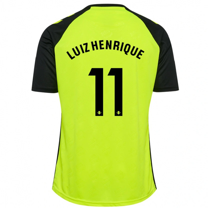 Danxen Enfant Maillot Luiz Henrique #11 Jaune Fluo Noir Tenues Extérieur 2024/25 T-Shirt