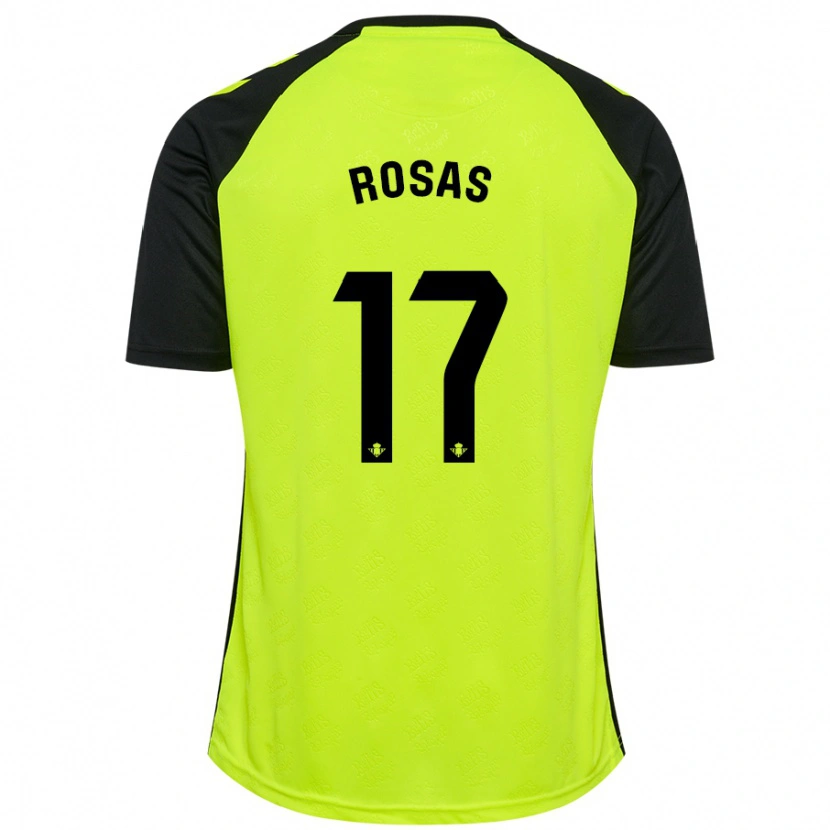 Danxen Enfant Maillot Berto Rosas #17 Jaune Fluo Noir Tenues Extérieur 2024/25 T-Shirt