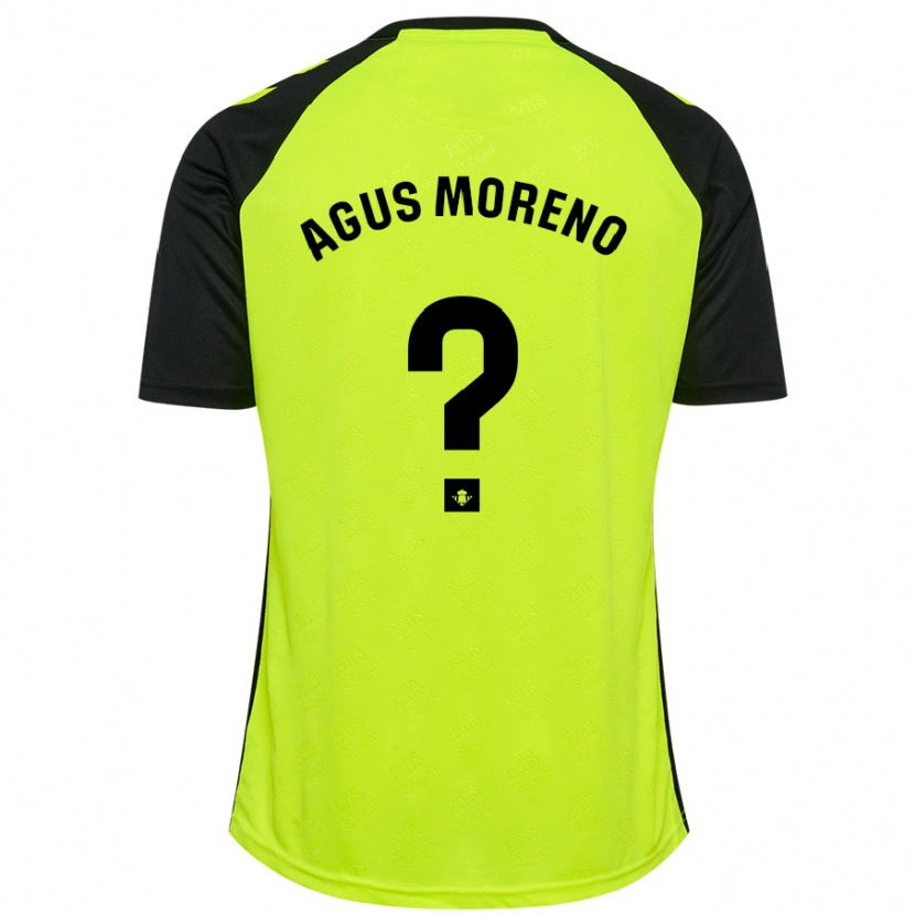 Danxen Enfant Maillot Agus Moreno #0 Jaune Fluo Noir Tenues Extérieur 2024/25 T-Shirt