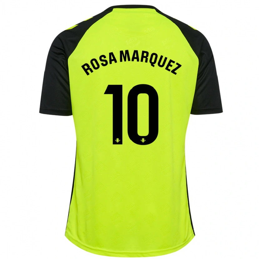 Danxen Enfant Maillot Rosa Márquez Baena #10 Jaune Fluo Noir Tenues Extérieur 2024/25 T-Shirt