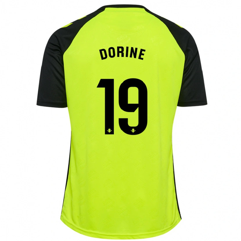 Danxen Enfant Maillot Dorine Nina Chuigoue #19 Jaune Fluo Noir Tenues Extérieur 2024/25 T-Shirt