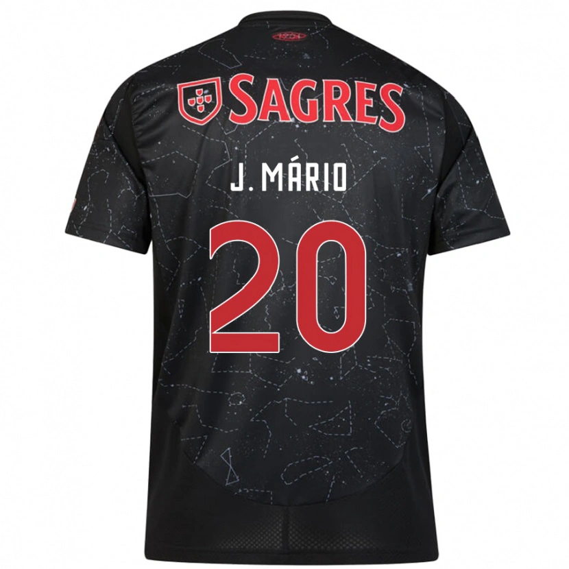 Danxen Enfant Maillot João Mário #20 Noir Rouge Tenues Extérieur 2024/25 T-Shirt