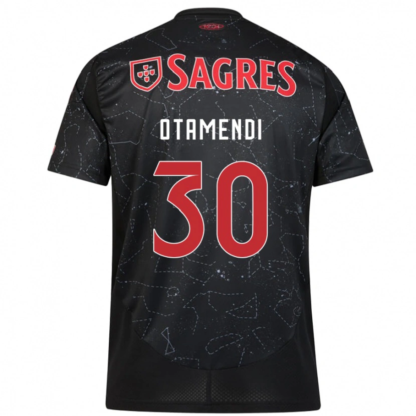 Danxen Enfant Maillot Nicolás Otamendi #30 Noir Rouge Tenues Extérieur 2024/25 T-Shirt