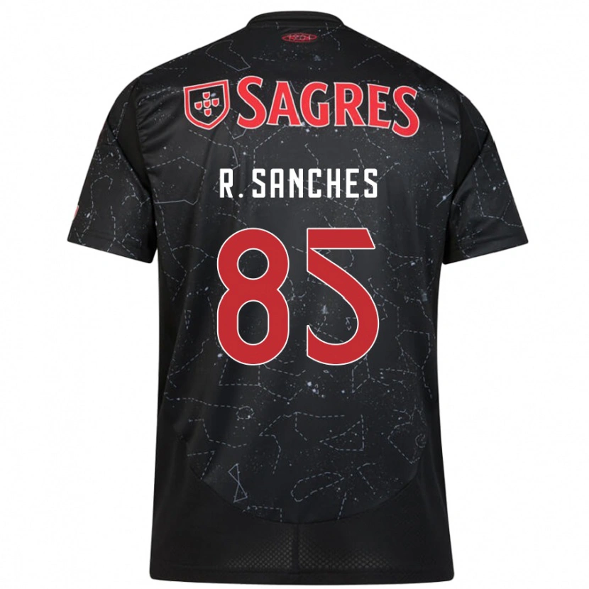 Danxen Enfant Maillot Renato Sanches #85 Noir Rouge Tenues Extérieur 2024/25 T-Shirt