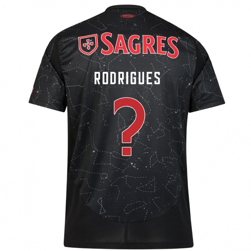 Danxen Enfant Maillot Miguel Rodrigues #0 Noir Rouge Tenues Extérieur 2024/25 T-Shirt